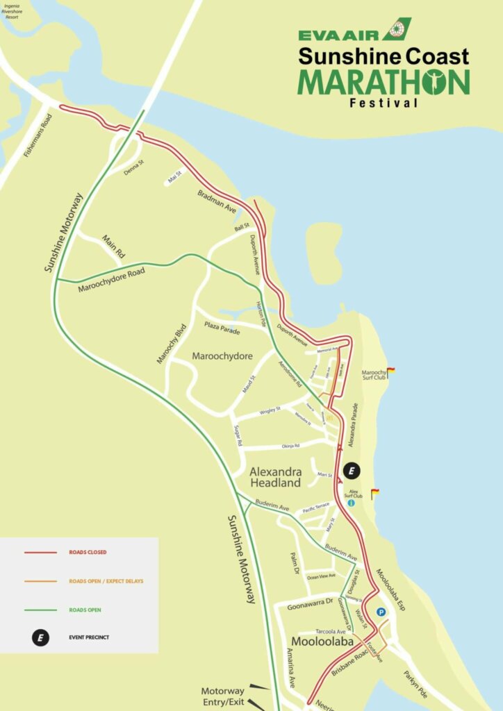 Changed Traffic Conditions for Sunshine Coast Marathon 2024